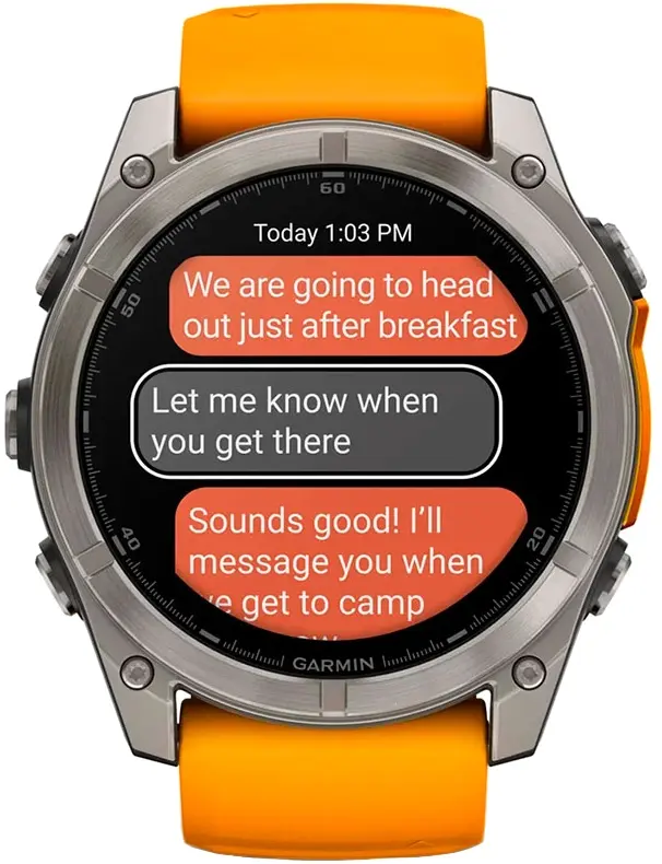 Смарт-годинник GARMIN Fenix 8 - 51 мм, AMOLED Sapphire, титан із силіконовим ремінцем кольору Spark (010-02905-11) - фото - №6