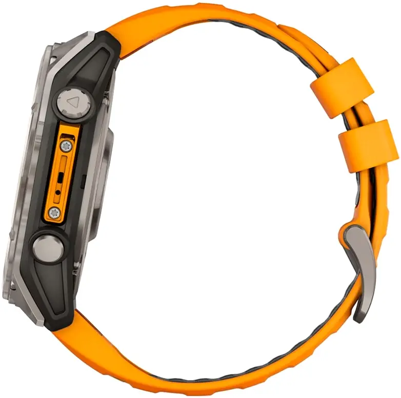 Смарт-годинник GARMIN Fenix 8 - 51 мм, AMOLED Sapphire, титан із силіконовим ремінцем кольору Spark (010-02905-11) - фото - №8