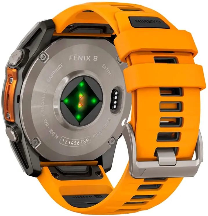 Смарт-годинник GARMIN Fenix 8 - 51 мм, AMOLED Sapphire, титан із силіконовим ремінцем кольору Spark (010-02905-11) - фото - №9