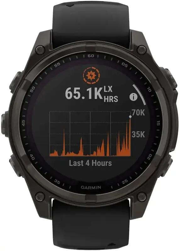Смарт-годинник GARMIN Fenix 8 - 47 мм, Solar Sapphire, титан з DLC-покриттям Carbon Gray (010-02906-11) - фото - №3