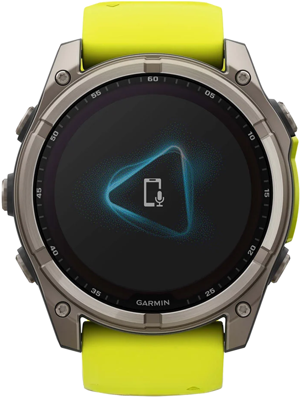 Смарт-часы GARMIN Fenix ​​8 - 51 мм, Solar Sapphire, титан с ярко-желтым/графитовым ремешком (010-02907-21) фото