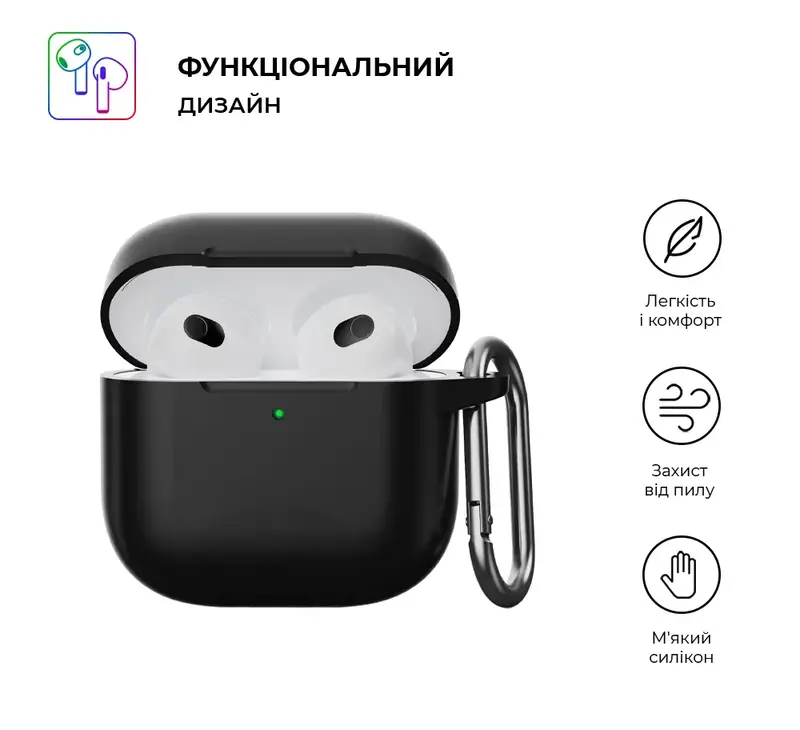 Чехол для Apple AirPods 4 ArmorStandart Hang Case (Black) фото