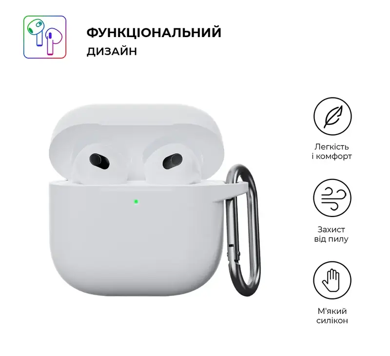 Чохол для Apple AirPods 4 ArmorStandart Hang Case (White) - фото - №2