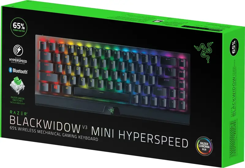 Игровая клавиатура Razer BlackWidow V3 Mini Hyperspeed Green Switch RU (RZ03-03891600-R3R1) фото