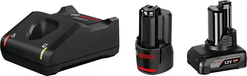 Набор аккумулятора и зарядного устройства Bosch GBA, 1х12V 2Ач, 1х12V 4Ач, ЗУ GAL 12V-40 - фото - №1