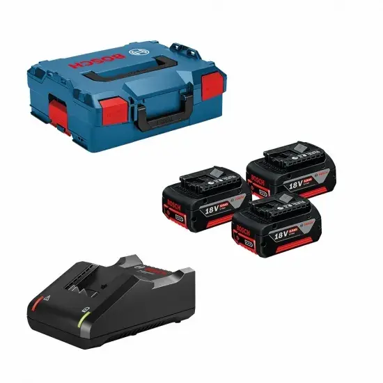 Набор аккумулятора и зарядного устройства Bosch GBA, 3х18V 5Ач, ЗУ GAL 18V-40 + L-Boxx 13640 + L-Boxx 136 - фото - №0
