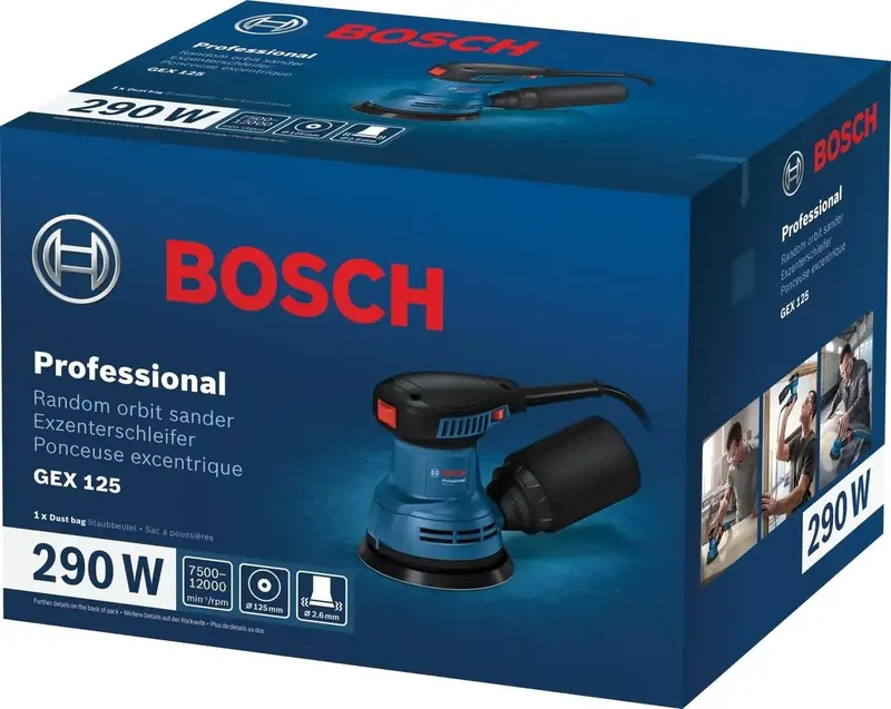 Шліфмашина ексцентрикова Bosch GEX 125 250Вт 125 мм - фото - №5