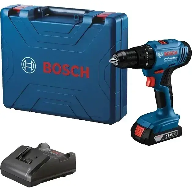 Шуруповерт-дриль ударний акумуляторний Bosch GSB 183-LI 18V 1х2Аг, кейс - фото - №0