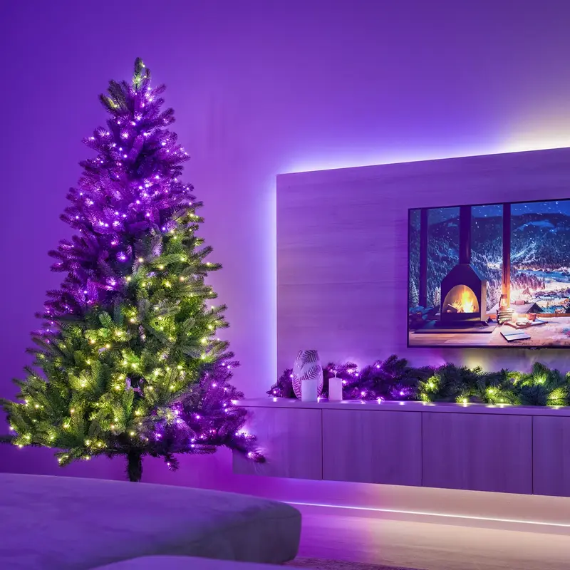 Гірлянда Smart LED Twinkly Strings RGB 400 IP44 32м кабель чорний - фото - №9