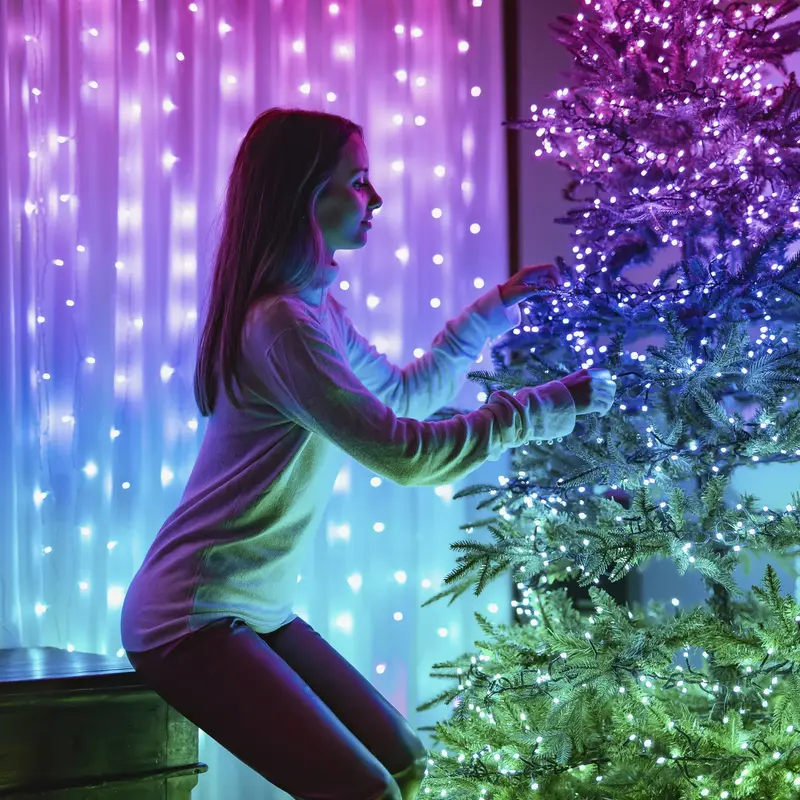 Гірлянда Smart LED Twinkly Strings RGB 400 IP44 32м кабель чорний - фото - №6