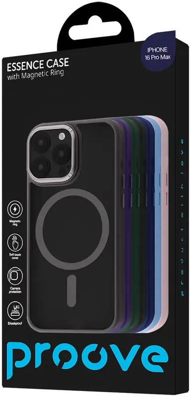 Чохол для iPhone 16 Pro Max Proove Essence Case with Magnetic Ring (Blue) - фото - №3