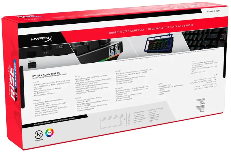 Ігрова клавіатура HyperX Alloy Rise 75 PBT HX Red Wireless фото