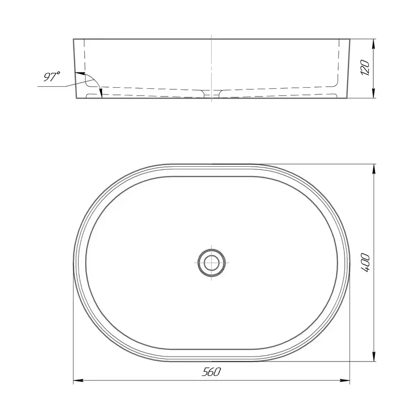 Раковина GRANADO Potes white gel + Сифон + донный клапан 65мм Nova Plast на раковину фото
