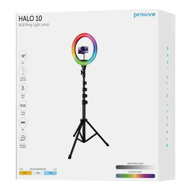 Кольцевая светодиодная RGB лампа Proove Halo (10inch) (white) фото