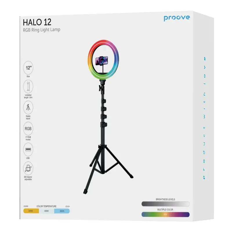 Кольцевая светодиодная RGB лампа Proove Halo (12inch) (white) фото