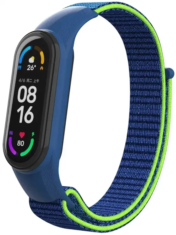 Ремінець нейлоновий для Xiaomi Mi Band 7/6/5/4 ArmorStandart Синій/Зелений фото