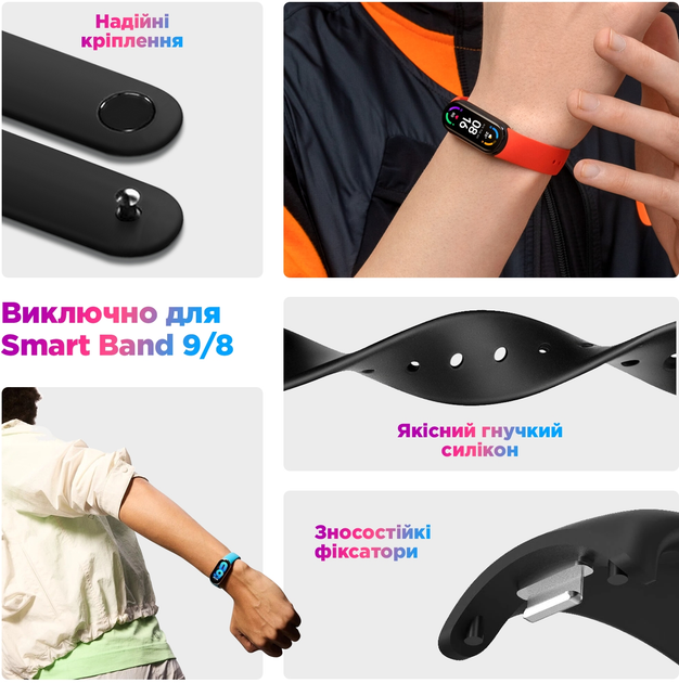 Ремінець для Xiaomi Mi Band 9/8 ArmorStandart Блакитна ніч - фото - №2