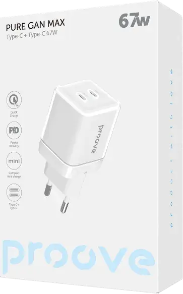 Ун. МЗУ Proove Pure GaN Max 2хType-C 67W белый фото