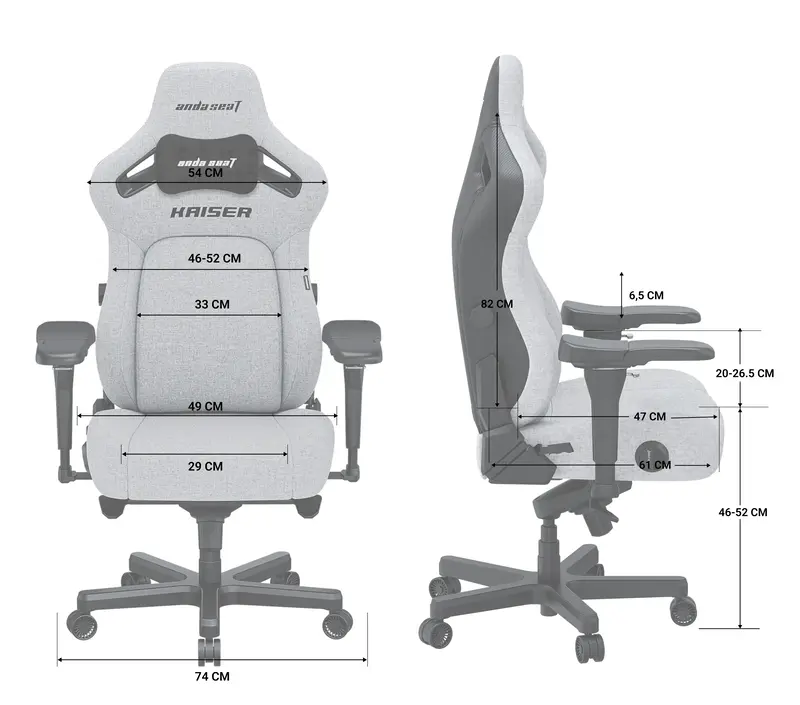Ігрове крісло Anda Seat Kaiser 4 Size L Black Premium PVC фото