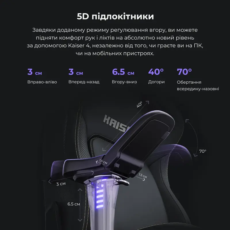 Ігрове крісло Anda Seat Kaiser 4 Size L Black Premium PVC фото