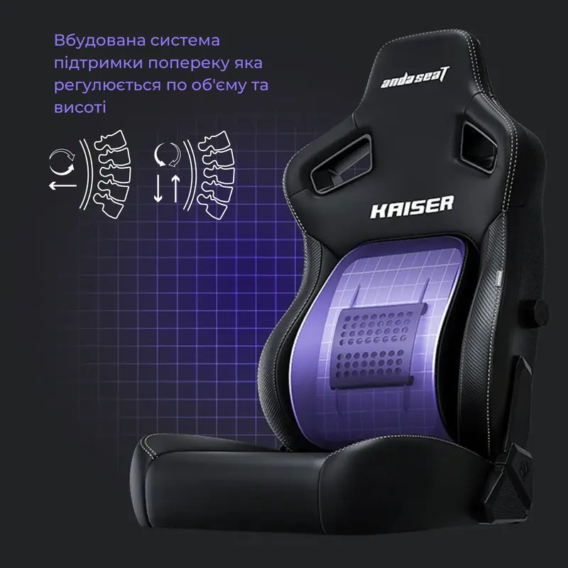 Ігрове крісло Anda Seat Kaiser 4 Size L Black Premium PVC фото