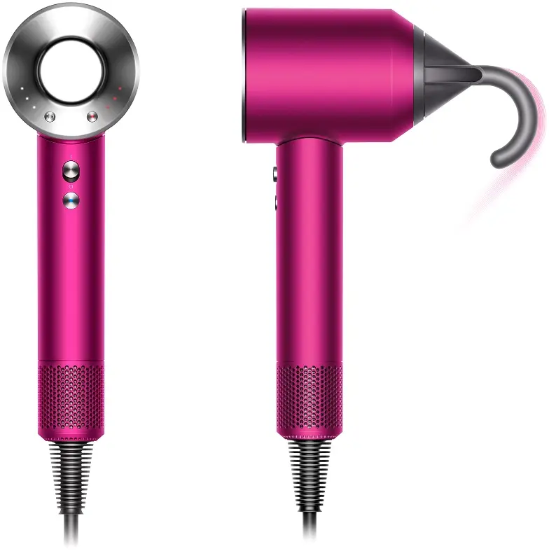 Фен Dyson Supersonic HD07 c насадкой для выпрямления - Фуксия (+5 насадок) фото