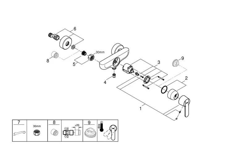 Смеситель для душа Grohe Get 1 рычаг, хром (32888000) фото