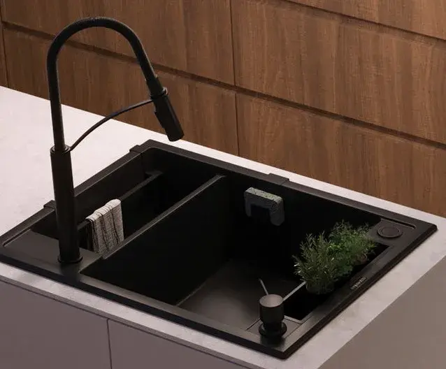 Набор аксессуаров Deante Magnetic для кухонной мойки, черный (ZZMKN11O) фото