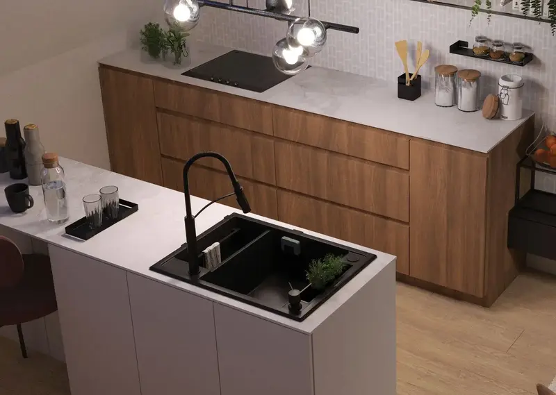 Набор аксессуаров Deante Magnetic для кухонной мойки, черный (ZZMKN11O) фото