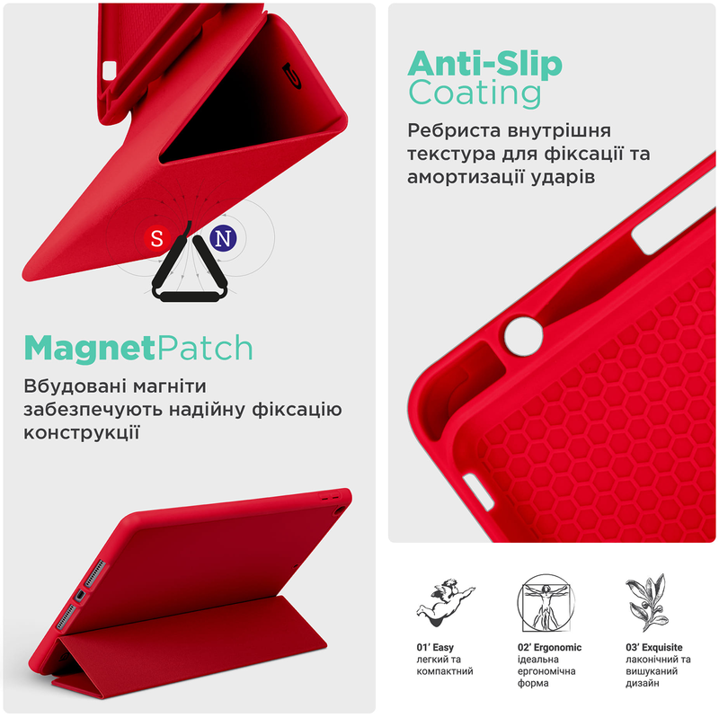 Чохол для iPad 10gen 10.9 Smart Fold Pen ArmorStandart (Red) - фото - №7