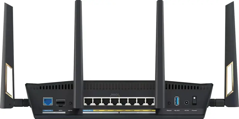 Интернет роутер RT-BE88U BE7200 4xGE LAN, 3x2.5GE WAN, 1x2.5GE WAN/LAN. 1x10GE WAN/LAN, 1xSFP+, 1xUS фото
