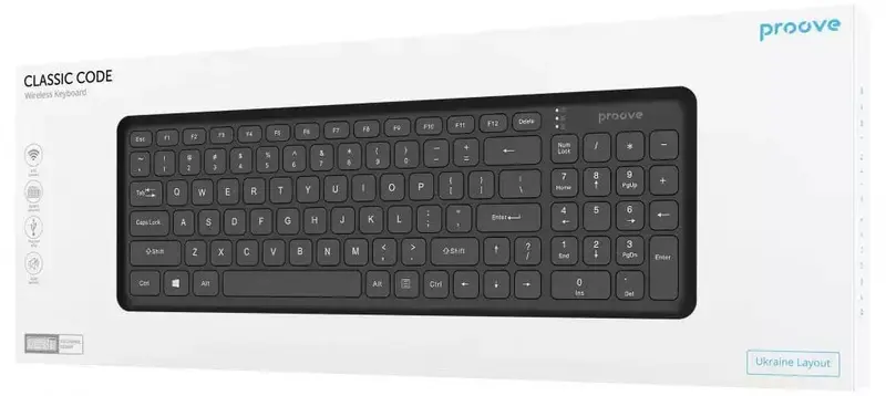 Бездротова клавіатура Proove Classic Code (Ukraine Layout) black фото