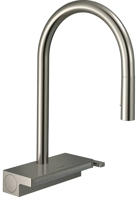 Смеситель для кухни Hansgrohe Aquno Select M81, длинн.излива - 220мм, поворотный, сталь (73837800) - фото - №0