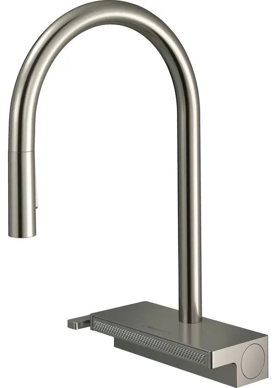 Смеситель для кухни Hansgrohe Aquno Select M81, длинн.излива - 220мм, поворотный, сталь (73837800) - фото - №2