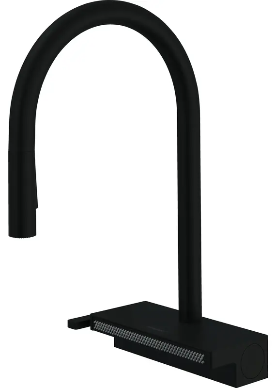 Змішувач для кухні Hansgrohe Aquno Select M81, довж.виливу - 220мм, поворотний, чорний (73837670) - фото - №1