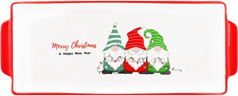 Блюдо Ardesto Christmas Gnomes, 30 х 12см, порцеляна, прямокутна - фото - №0