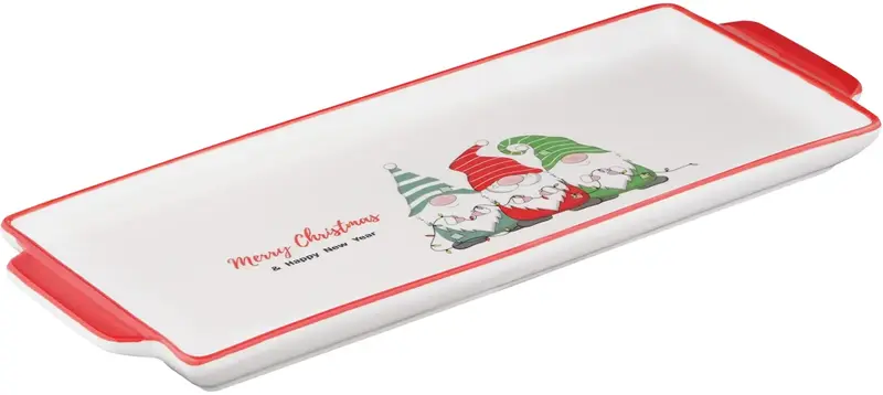 Блюдо Ardesto Christmas Gnomes, 30 х 12см, порцеляна, прямокутна - фото - №1