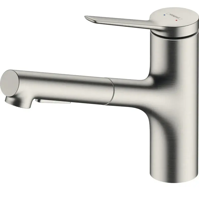Змішувач для кухні Hansgrohe Zesis M33, довж.виливу - 219мм, витяжний, KM150, сталь (74800800) фото