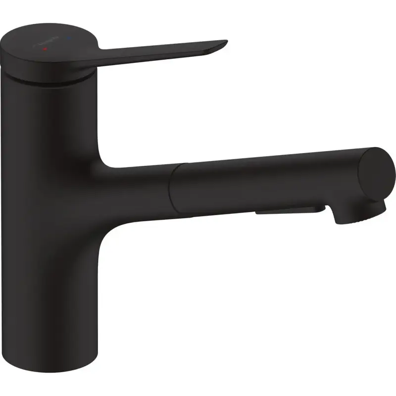 Смеситель для кухни Hansgrohe Zesis M33, длинн.излива - 219мм, вытяжной, KM150, черный (74800670) фото