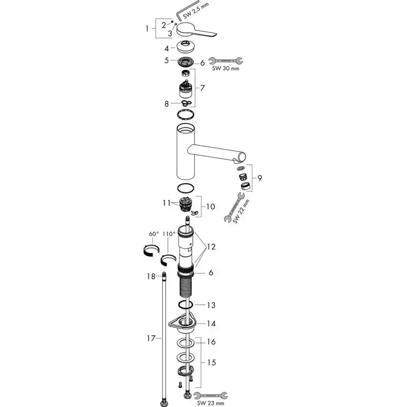 Смеситель для кухни Hansgrohe Zesis M33, поворотный, KM150, черный (74802670) фото