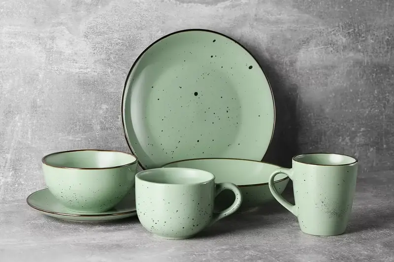 Тарілка десертна Ardesto Bagheria Pastel green, 19см, кераміка, зелений - фото - №3