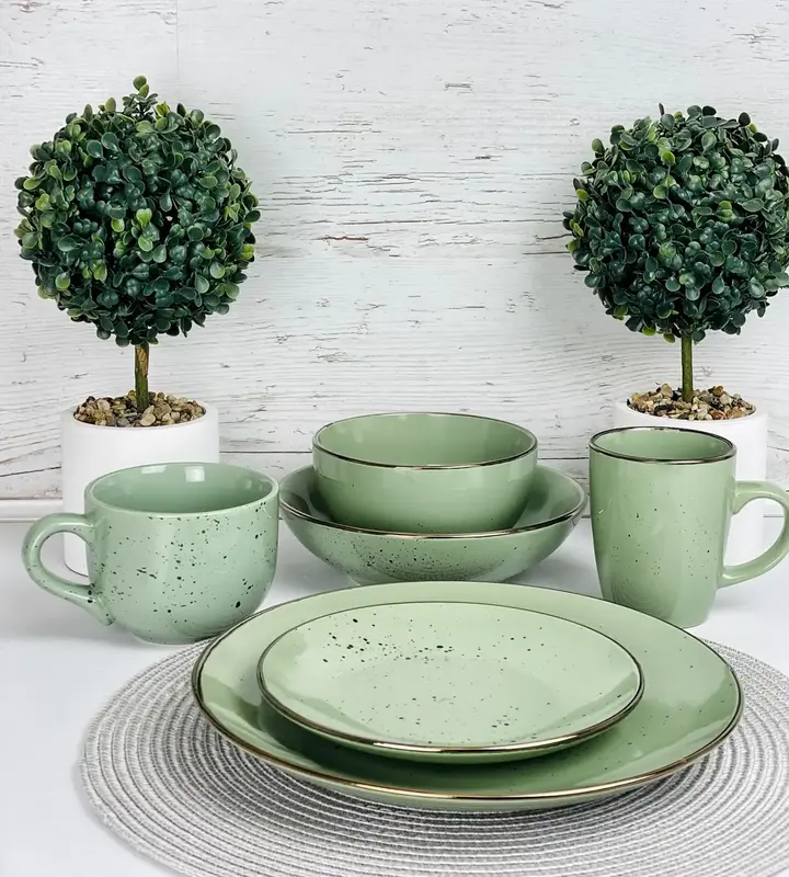 Тарілка десертна Ardesto Bagheria Pastel green, 19см, кераміка, зелений - фото - №4