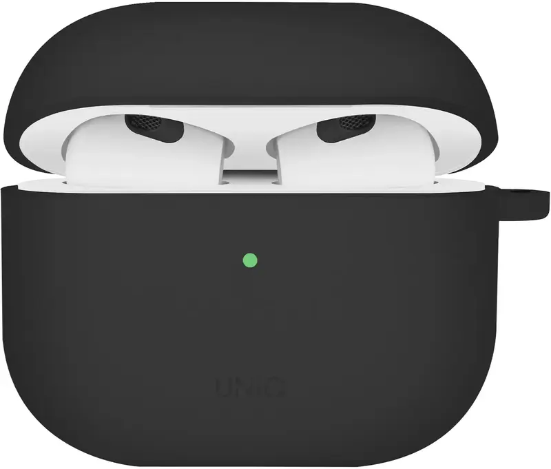 Чохол для AIRPODS 4TH GEN UNIQ NEXO ACTIVE HYBRID SILICONE CASE WITH SPORTS EAR HOOKS INK BLACK (UNIQ-AIRPODS(2024)-NEXOBLK) - фото - №0