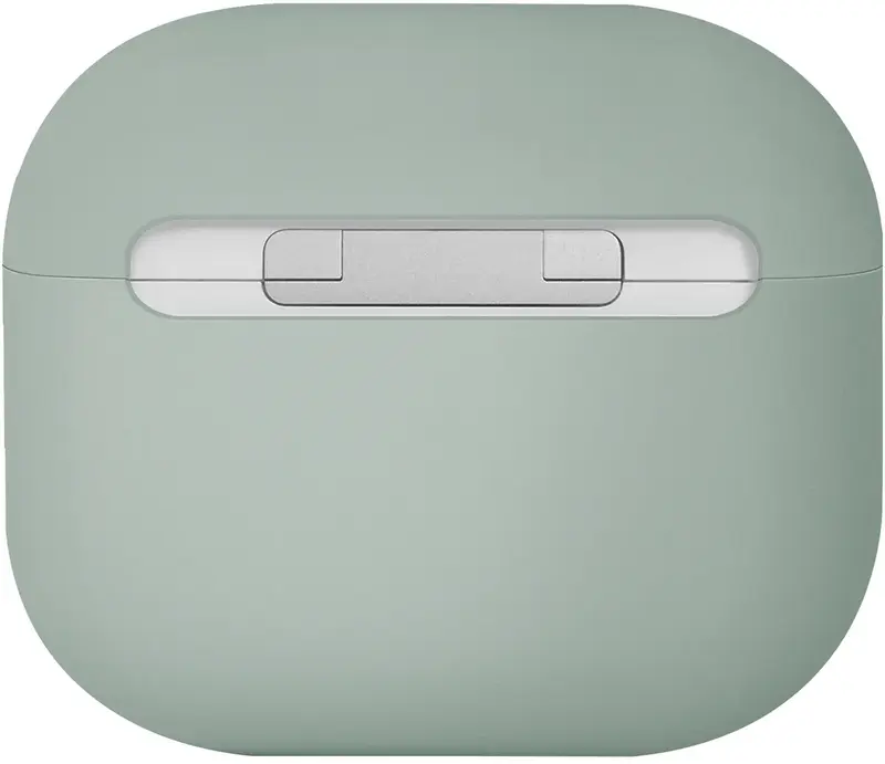 Чехол для AIRPODS 4TH GEN UNIQ LINO HYBRID LIQUID SILICON CASE ICEPLANT GREEN (UNIQ-AIRPODS(2024)-LINOIGRN) - фото - №1