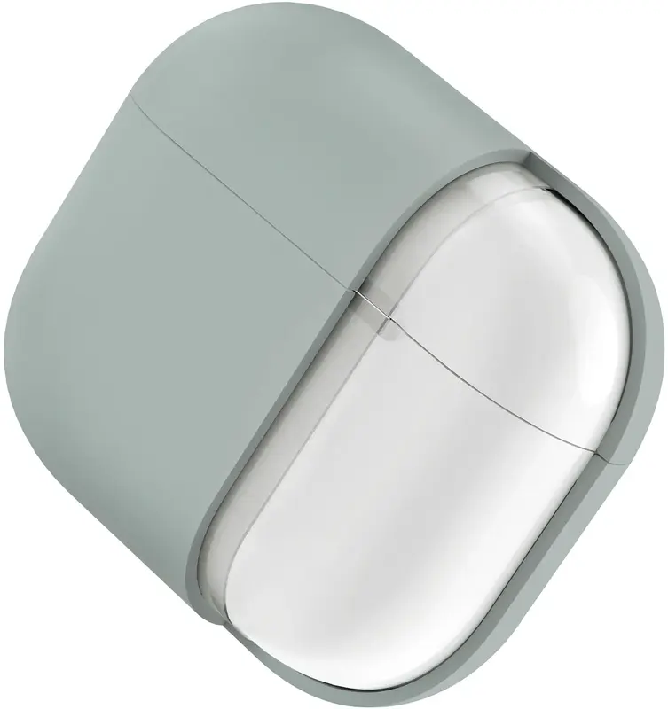 Чехол для AIRPODS 4TH GEN UNIQ LINO HYBRID LIQUID SILICON CASE ICEPLANT GREEN (UNIQ-AIRPODS(2024)-LINOIGRN) - фото - №4