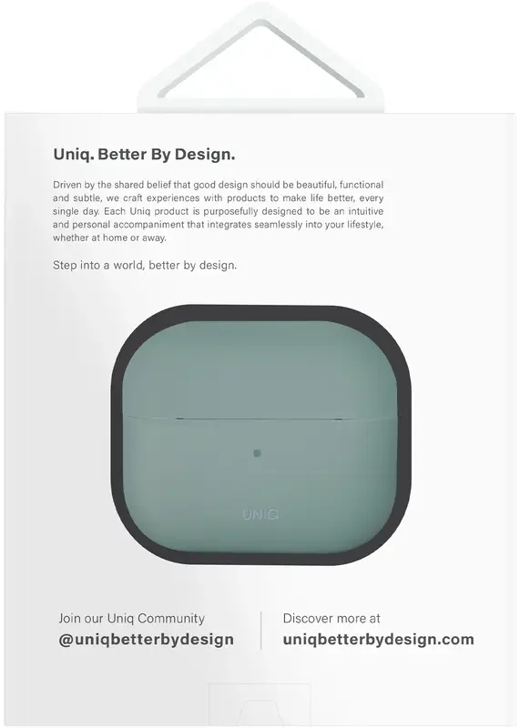 Чехол для AIRPODS 4TH GEN UNIQ LINO HYBRID LIQUID SILICON CASE ICEPLANT GREEN (UNIQ-AIRPODS(2024)-LINOIGRN) - фото - №6
