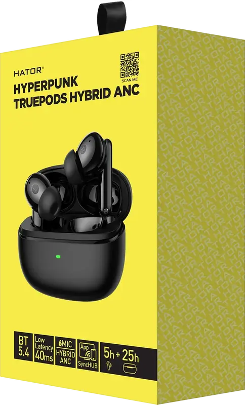 Гарнитура игровая HATOR Hyреrpunk Truepods Hybrid ANC (HTA431) Black фото