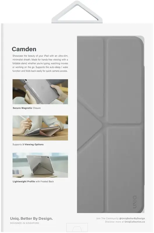 Чохол для IPAD 10TH GEN (2022) UNIQ CAMDEN FOSSIL GREY (UNIQ-PDP10G(2022)-CAMGRY) фото