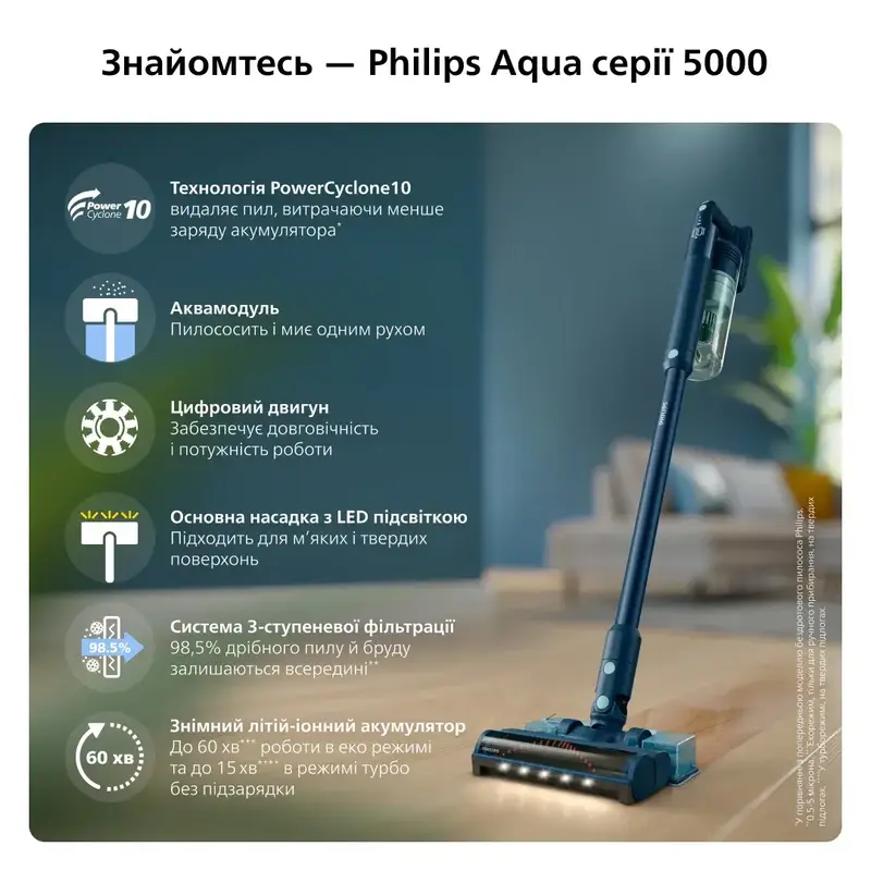 Акумуляторний пилосос PHILIPS Series 5000 Series Series XC5141/01 - фото - №6
