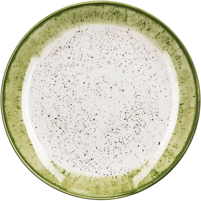 Тарілка десертна Ardesto Siena, 19см, порцеляна, біло-зелений - фото - №0